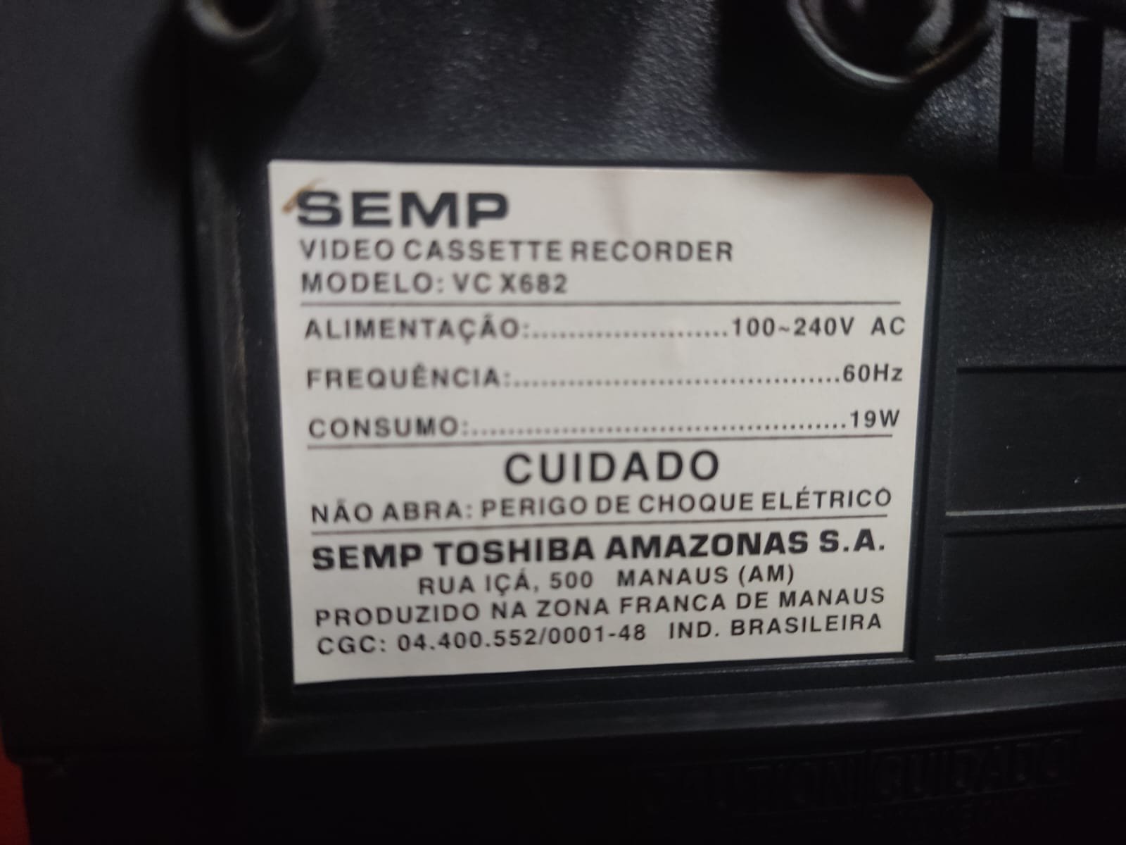 Vídeo Cassete Semp VC X682 – Bivolt | Clássico Restaurado - Imagem 2